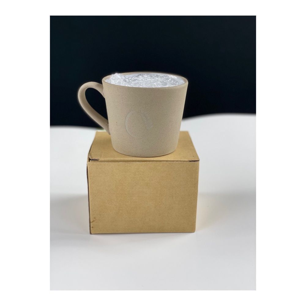 Leeds Ceramic Mug Coffee Cup NIB Neutral Earth Tones Tan Textured